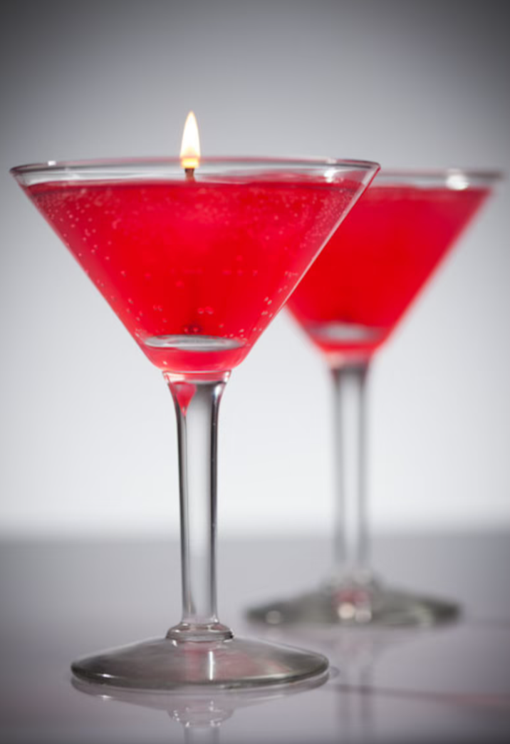 Cosmopolitan Scented Martini Glass Gel Candle