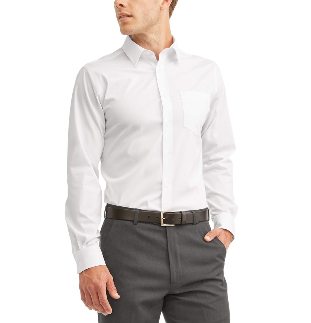 George Men's Long Sleeve Performance Dress Shirt