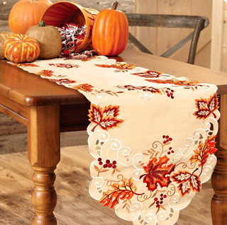 OurWarm Embroidered Fall Table Runner