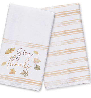 Give Thanks Leaves Tea Towel Set