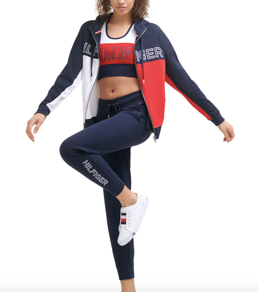 Tommy Hilfiger Sport Colorblocked Zip-Up Terry Hoodie & Logo Terry Jogger