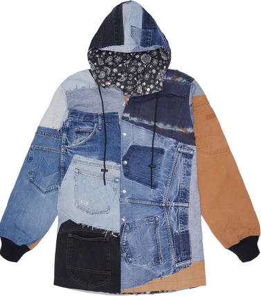 DropX Exclusive: HBO Max's The Hype x Justin Upcycled Denim Jacket with Hoodie Blue