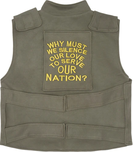 DropX Exclusive: HBO Max's The Hype x Camila x Wole Upcycled Military Vest with Yellow Statement Patch Green
