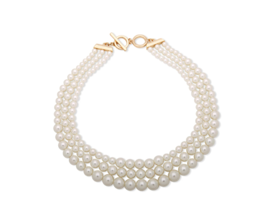 Anne Klein Multi Row Pearl Collar Necklace