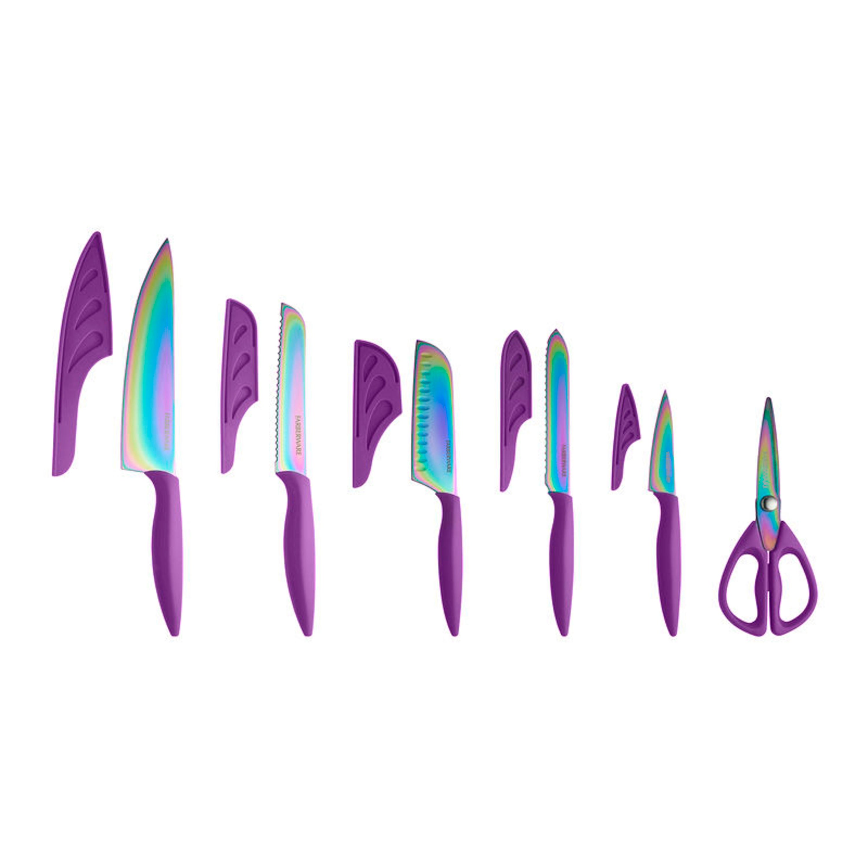Farberware 11-piece Purple Rainbow Titanium Cutlery Set