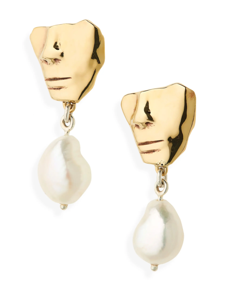 Faris Portra Pearl Drop Earrings