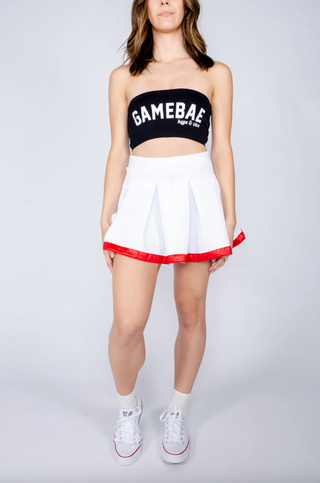 Hype and Vice White and Red Tailgate Skirt