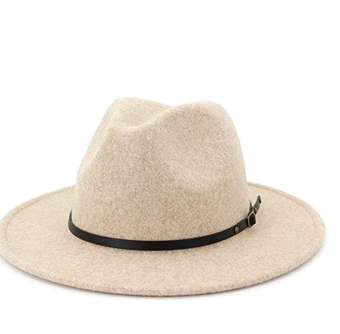 Lisianthus Womens Classic Wool Fedora with Belt Buckle