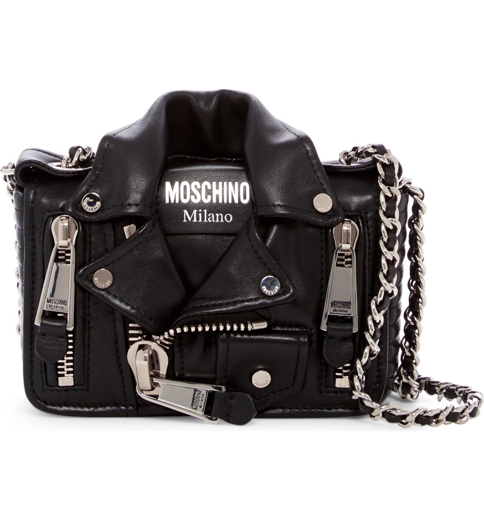Moschino Mini Leather Jacket Shoulder Bag