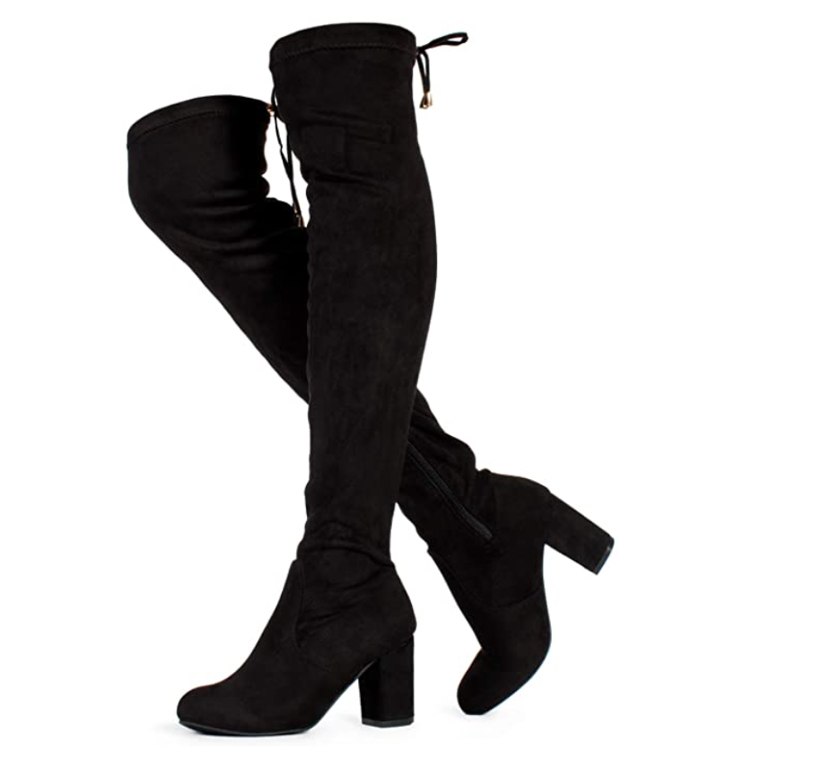 RF ROOM OF FASHION Chateau Women's Over The Knee Block Heel Stretch Boots