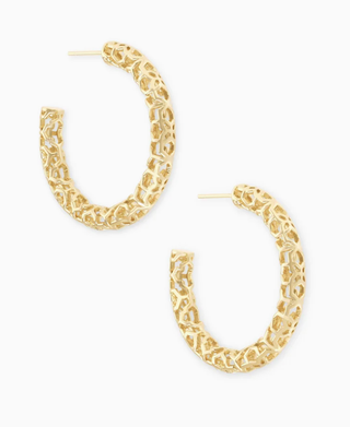 Maggie Small Hoop Earrings In Gold Filigree