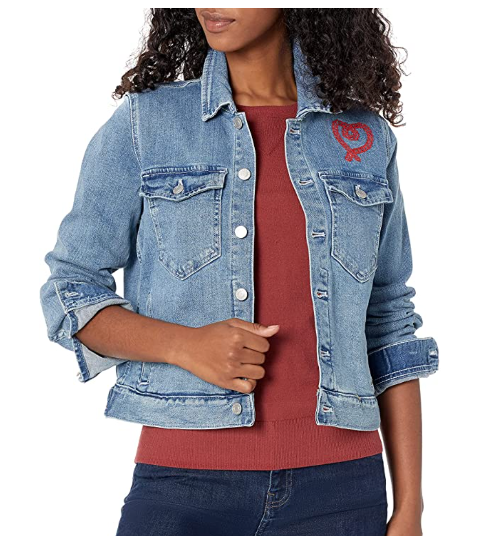 J.Crew Mercantile Women's Cropped Embroidered Denim Jacket