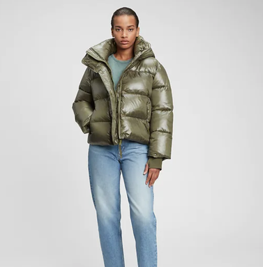 Gap 100% Recycled Polyester Heavyweight Cropped Puffer jacket