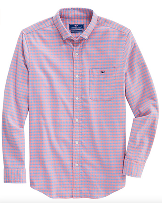 Vineyard Vines Classic Fit Long Sleeve Gingham Shirt in Island Twill