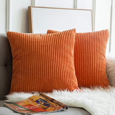 Miulee Pack of 2, Fall Corduroy Throw Pillow Covers
