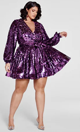 The Glow Up Sequin Flare Dress