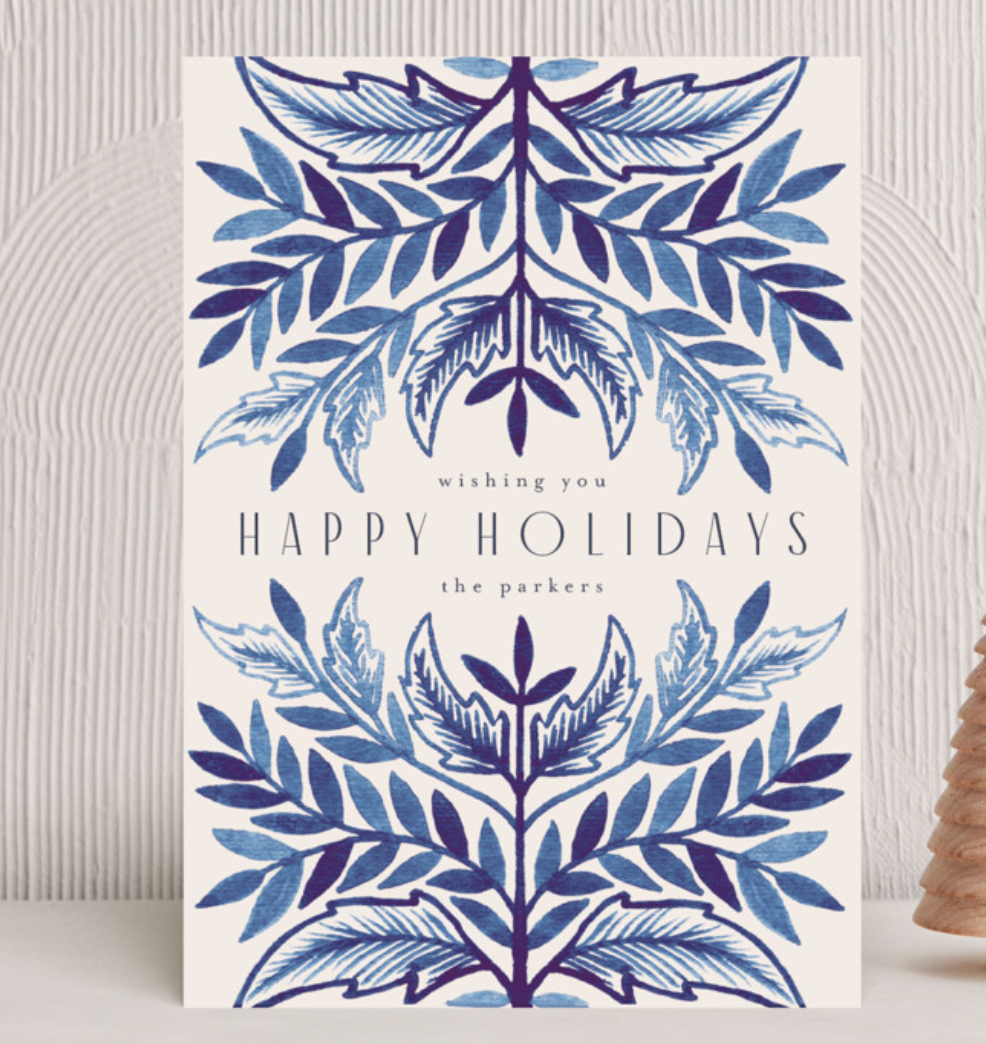 Watercolor Botanical Holiday Card