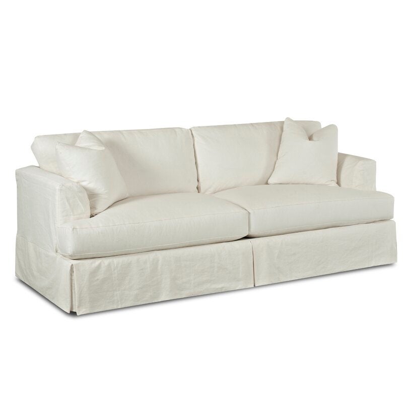 Carly 93" Recessed Arm Slipcovered Sofa