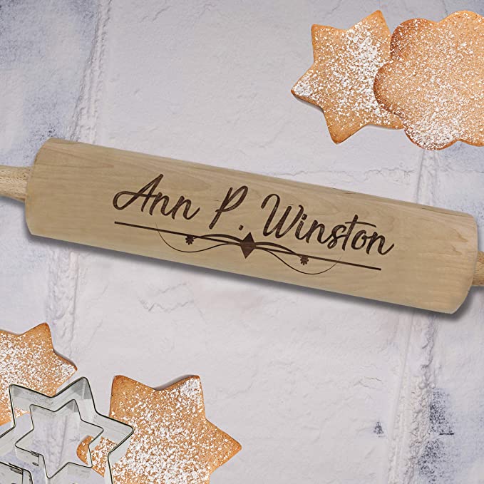 Personalized wood rolling pin