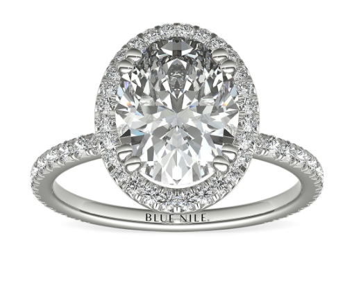 Blue Nile Studio Oval Cut Heiress Halo Diamond Engagement Ring in Platinum (1/2 ct. tw.)