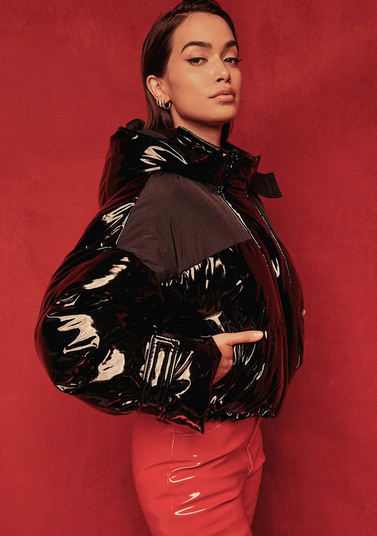 Boohoo x Megan Fox High Shine Oversized Puffer Jacket