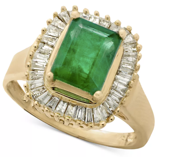 Brasilica by EFFY Emerald (1-3/8 ct. t.w.) and Diamond (1/2 ct. t.w.) Ring in 14k Yellow Gold or 14k White Gold