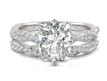 Charles & Colvard Moissanite Radiant Bridal Set 3-3/8 ct. t.w. Diamond Equivalent in 14k White Gold