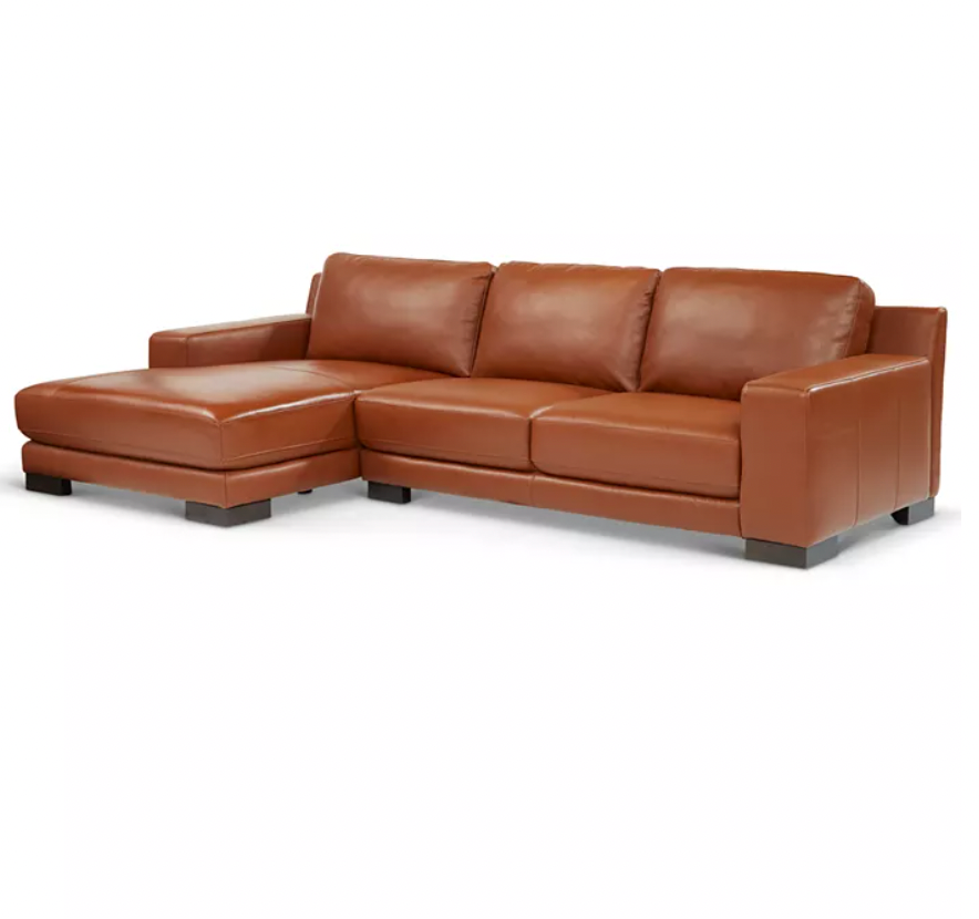 Darrium Leather Sofa with Chaise