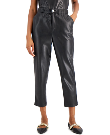INC Faux-Leather Cropped Pants