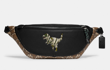 League Belt Bag In Mummified Signature Canvas With Rexy