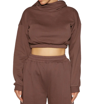 Naked Wardrobe French Terry Crop Hoodie