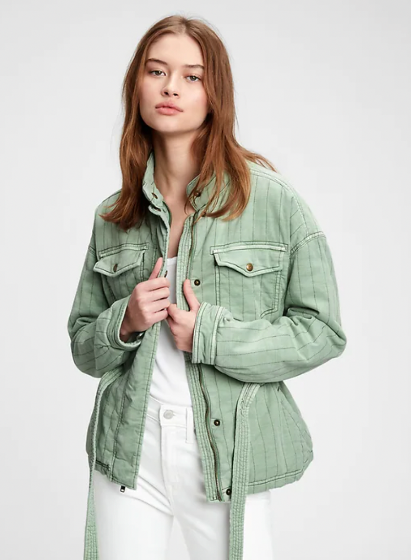 GAP Quilted Utility Belted Jacket