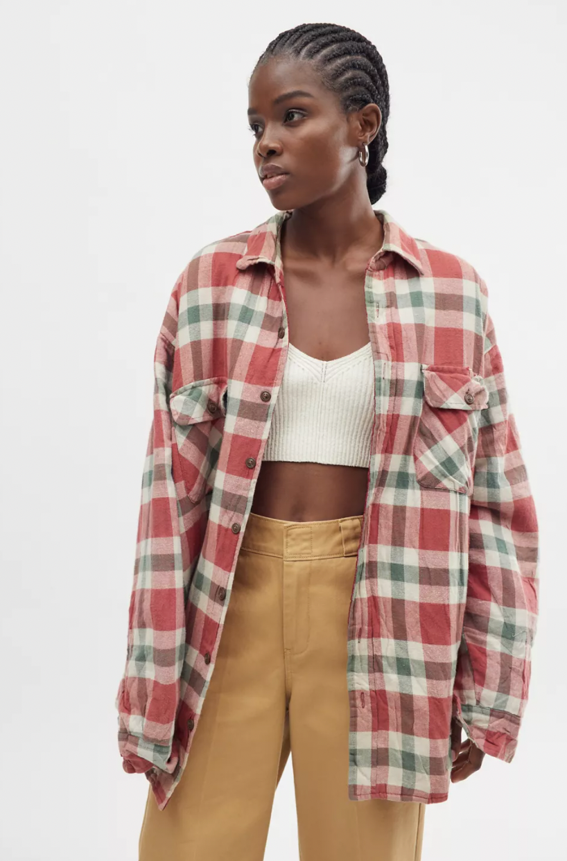 Urban Renewal Recycled Quilted Flannel Shirt Jacket