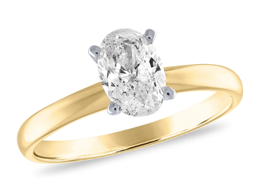 Zales 1 CT. Certified Oval Diamond Solitaire Engagement Ring in 14K Gold (I/I2)