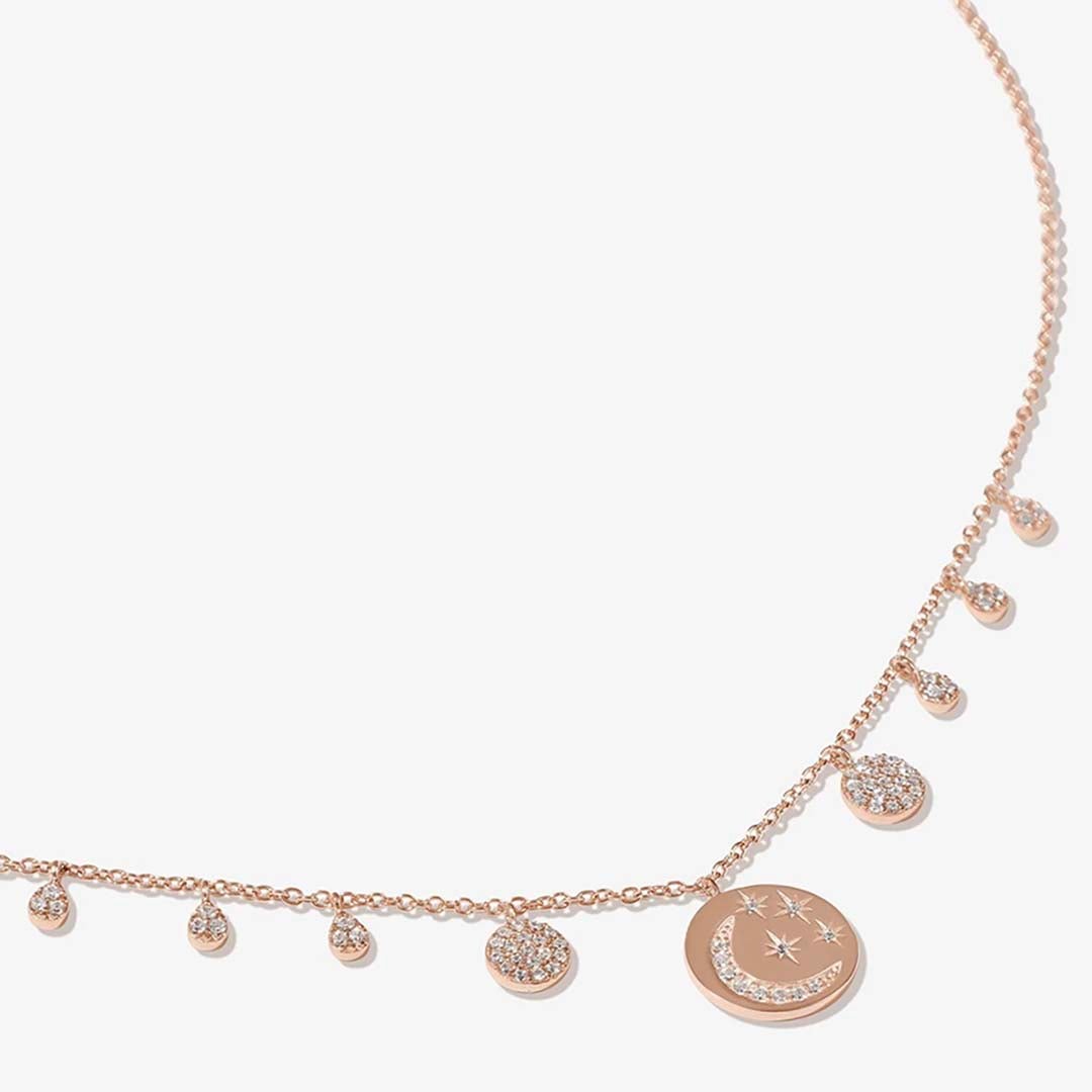 Adornmonde rose gold crystal necklace