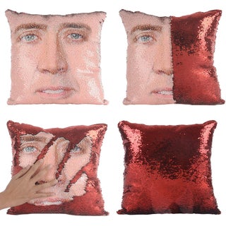 Nic Cage Sequined Pillow