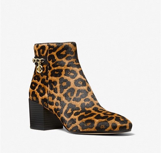 Michael Kors Elsa Leopard Print Calf Hair Ankle Boot