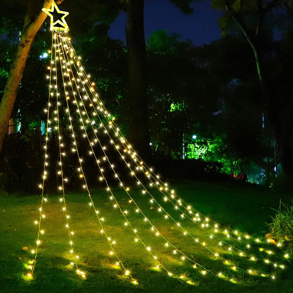 Outdoor Christmas star string lights