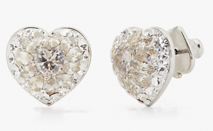 Kate Spade Something Sparkly Heart Clay Pave Studs