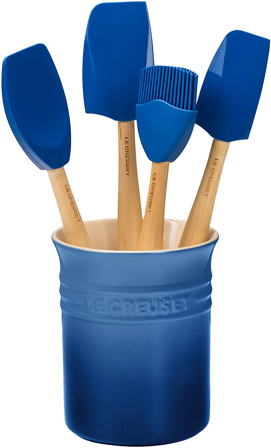 Le Creuset Silicone Craft Series Utensil Set with Stoneware Crock, 5 pc.