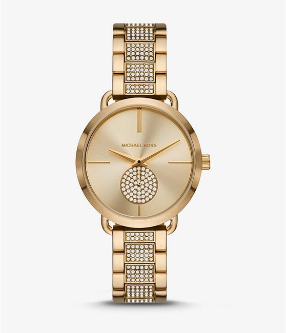 Michael Kors Mini Portia Pavé Gold-Tone Watch