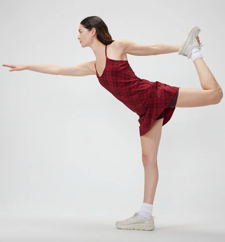 The Exercise Dress in Pomegranate Plaid