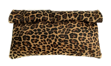 Love Cortnie Roll Down Clutch, Leopard Calf Hair