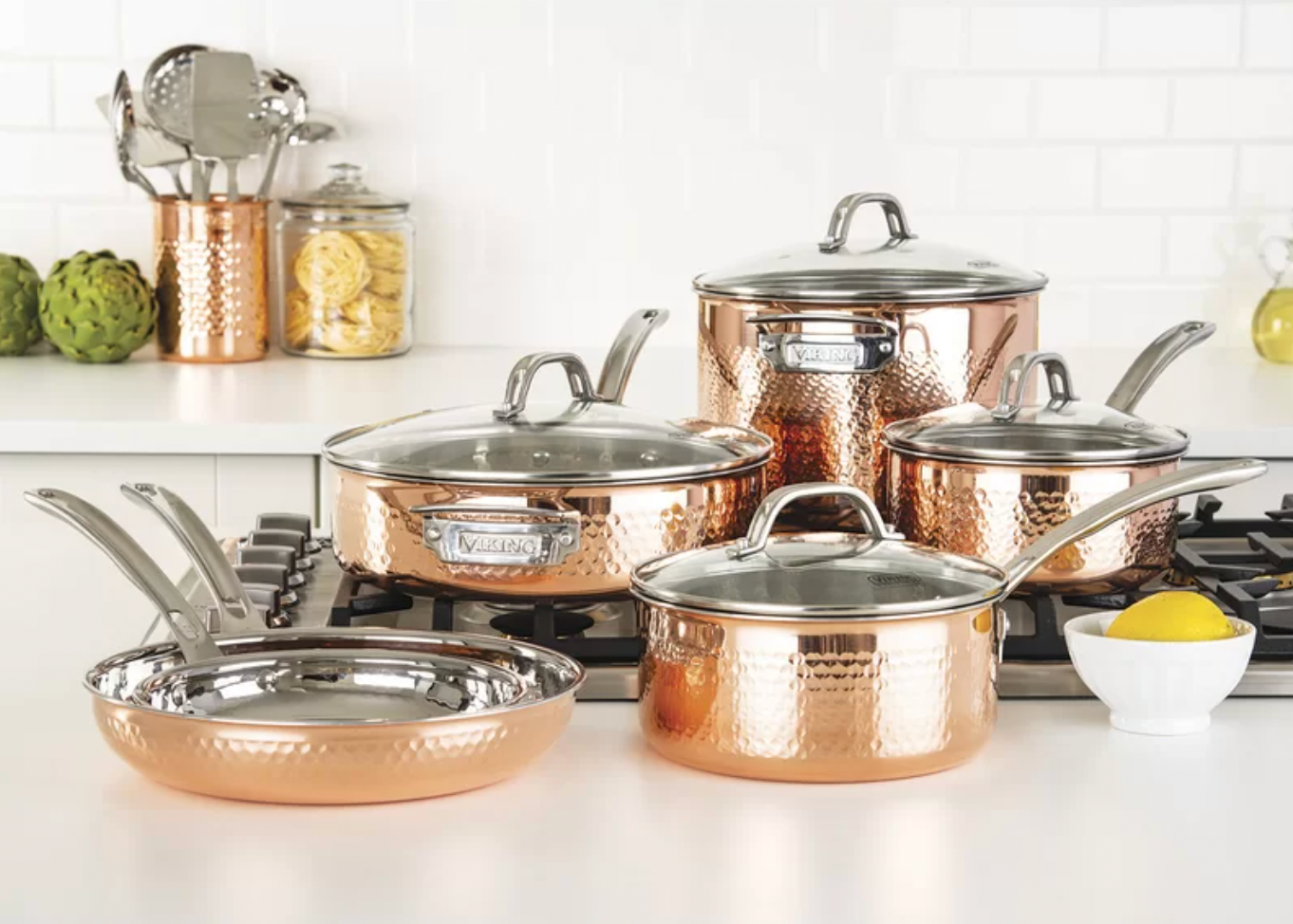 Viking Hammered Copper Clad 10 Piece Cookware Set