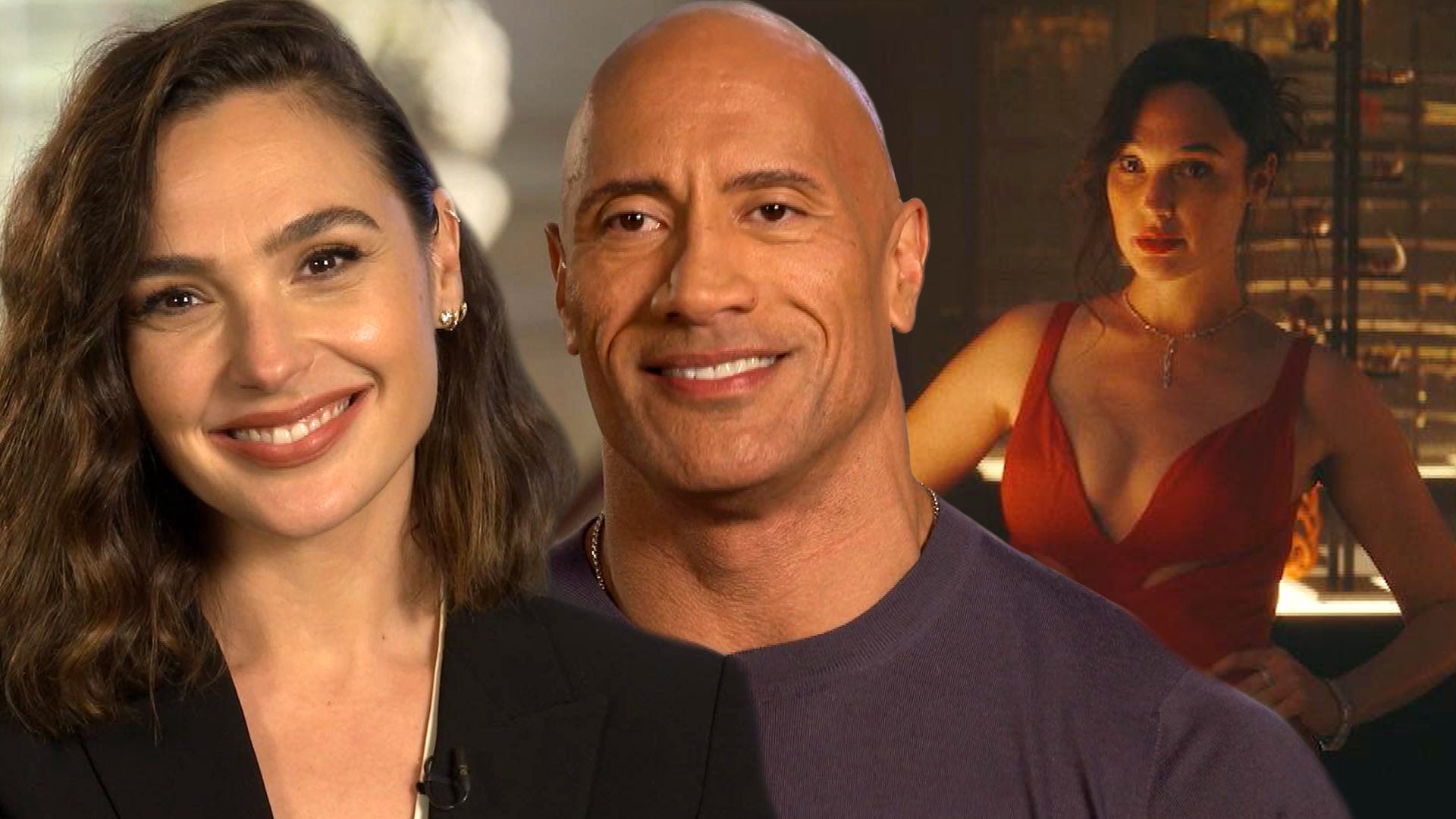 red notice dwayne johnson reveals the moment gal gadot became his on set hero exclusive entertainment tonight