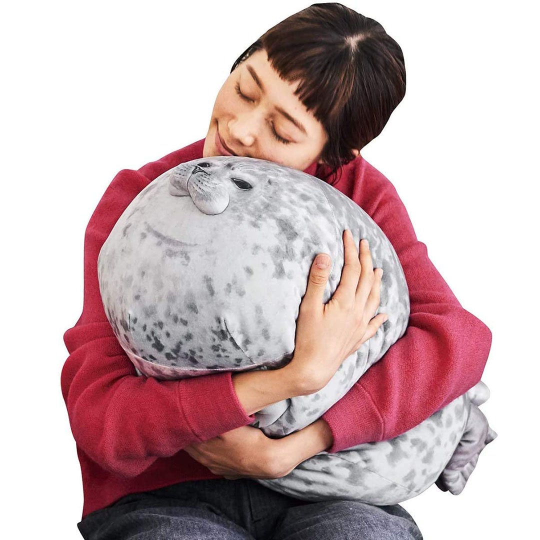 Chubby Blob Seal Pillow, Stuffed Cotton Plush Animal
