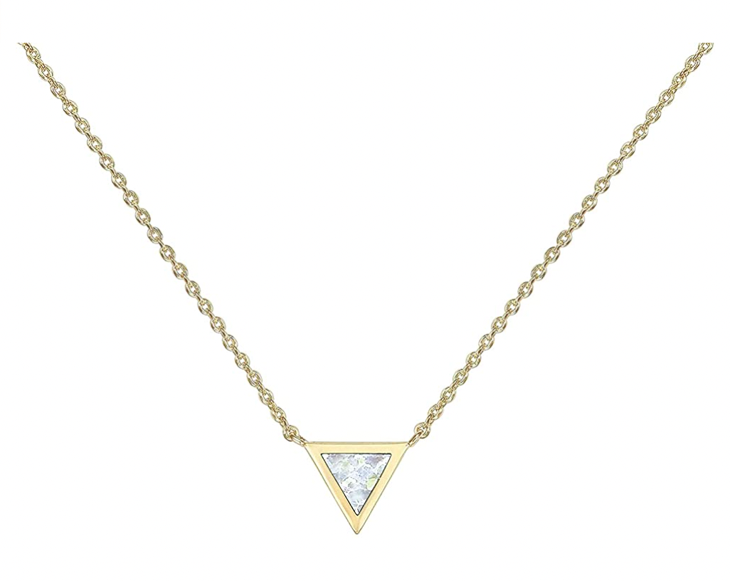 PAVOI 14K Gold Plated Created Opal Necklace