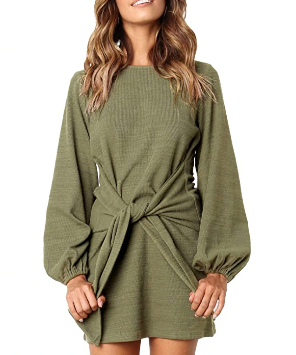 R.Vivimos Women's Tie Waist Sweater Pencil Dress