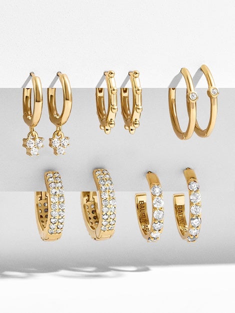 BaubleBar Liza 18k Gold Earring Set