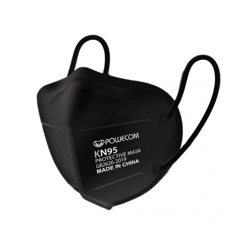 Black Powecom KN95 Respirator Face Mask
